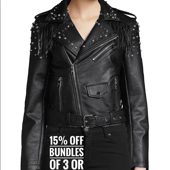 vigoss studded moto jacket